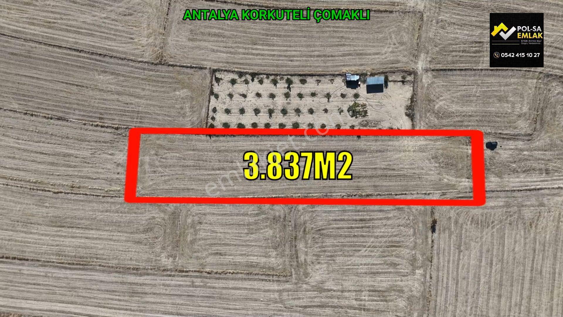 Antalya Korkuteli Çomaklı Da Satılık 3.837m2 Tarla — fotoğraf 9