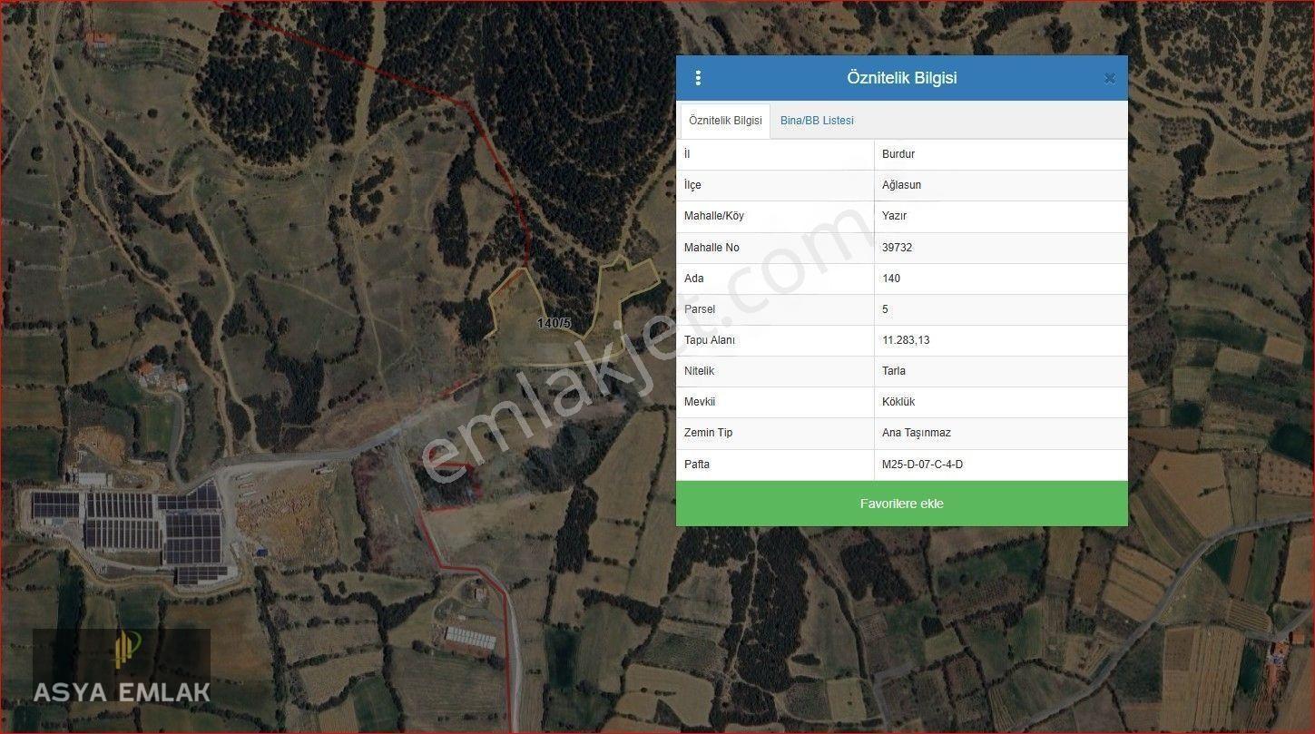 Ağlasun Yazır Köyünde Satılık Fırsat Tarla — fotoğraf 4