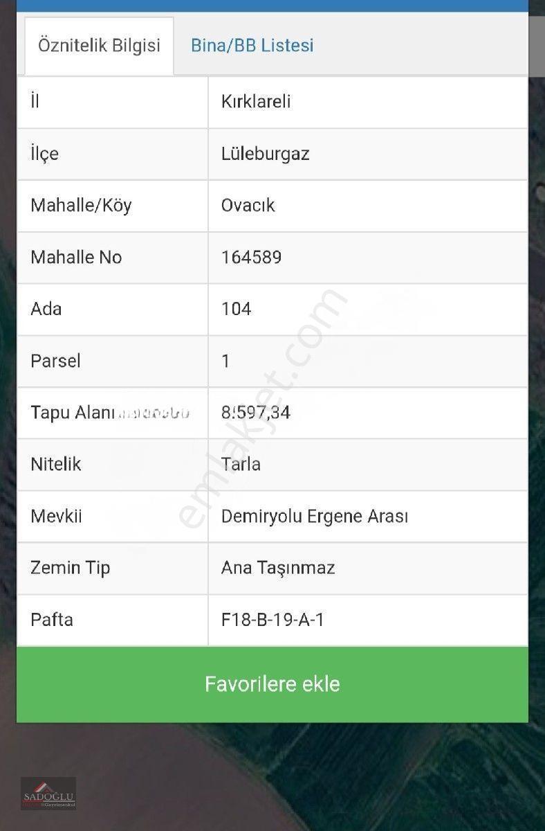 Lüleburgaz Ovacık Köyün'de 8.597 M2 Satılık — fotoğraf 4