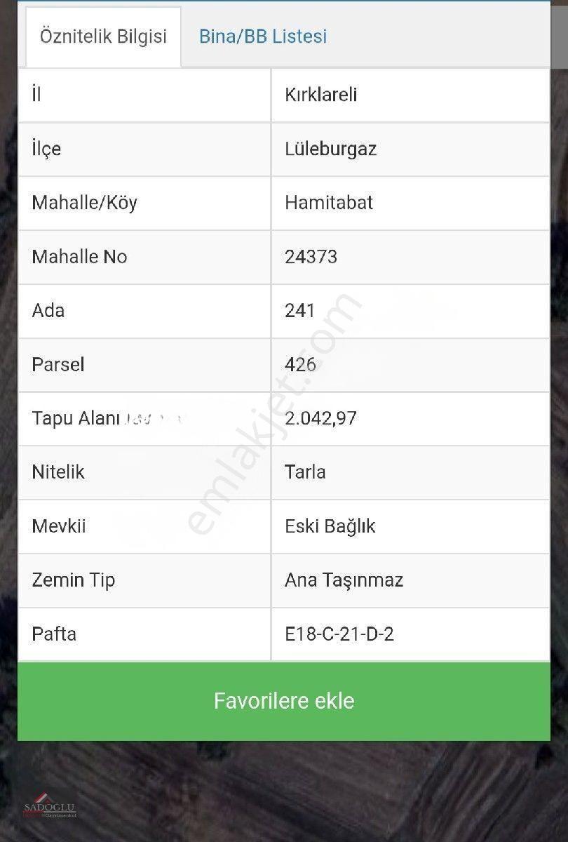 Lüleburgaz Hamıtabat'ta 1.021 M2 Satılık — fotoğraf 6