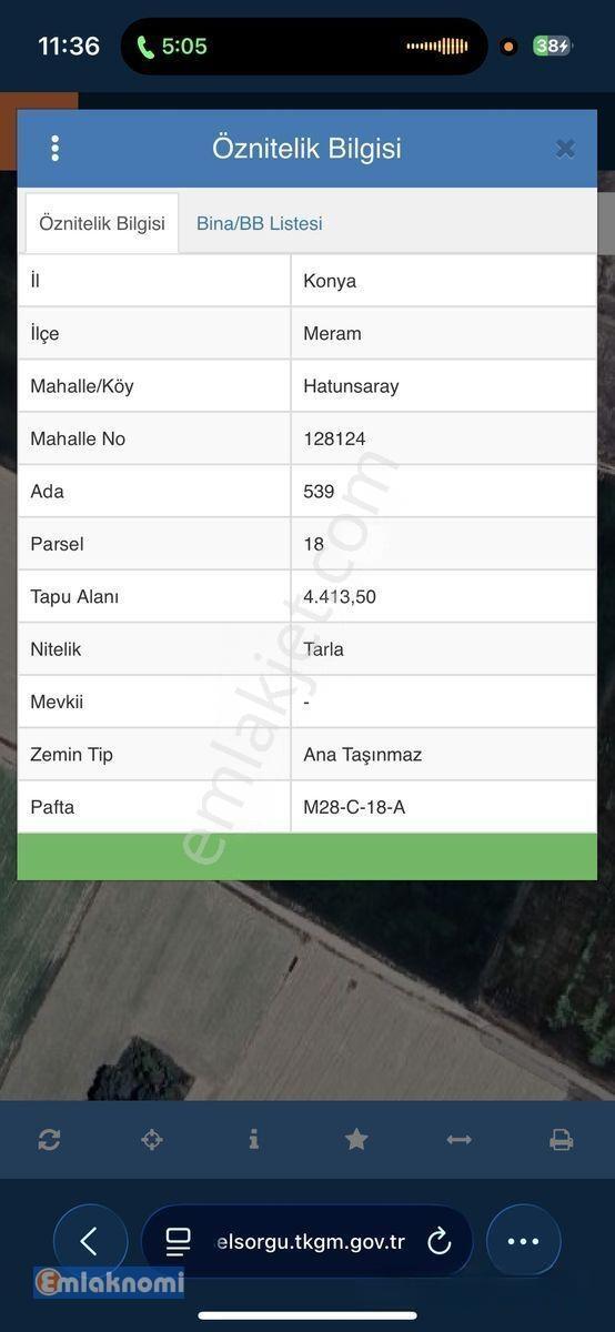 Meram Hatunsaray Mahallesinde Satılık 4.413 M2 Tarla