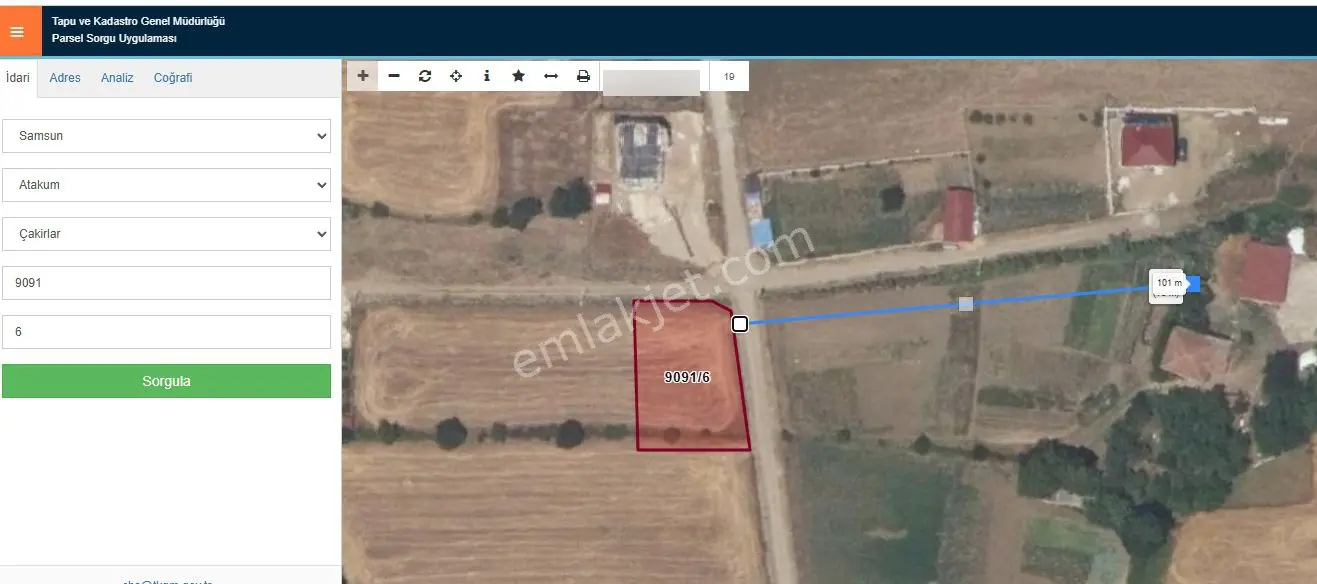 Atakum Çakırlar Yalı Mah'de Satılık 760 M2 Villalık Arsa Akgünde — fotoğraf 2