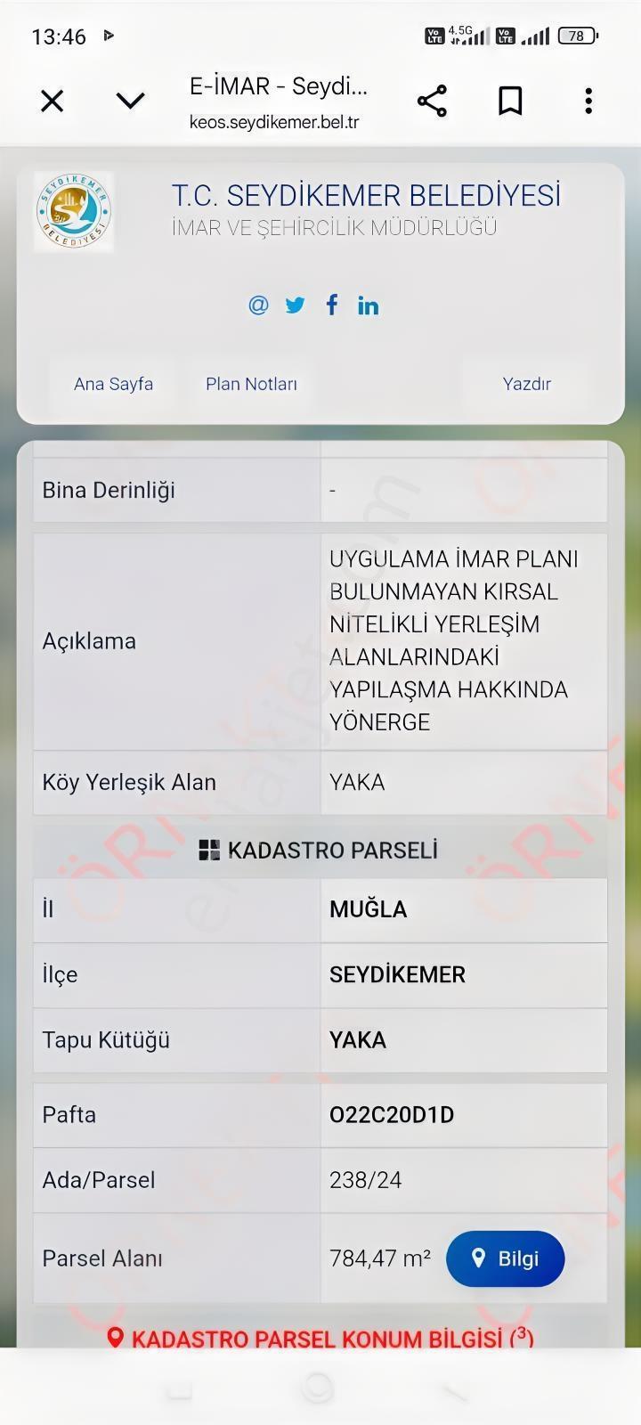 Yaka Mh 784 M2 Köy Yerleşik Alan İçinde Tek Tapu Arazi — fotoğraf 3
