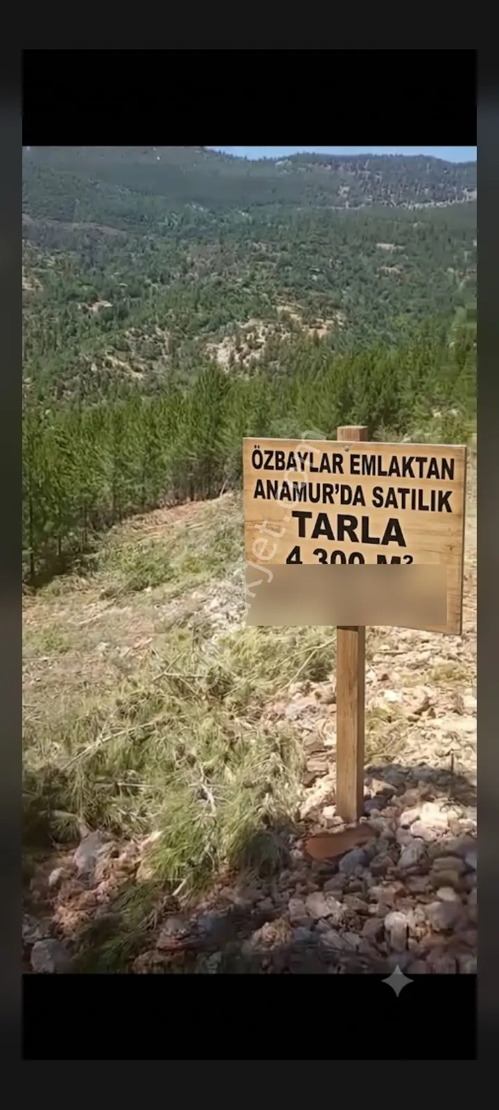 Mersin Anamur Cukur Abanoz Yaylasında Satılık 4320 M Tarla