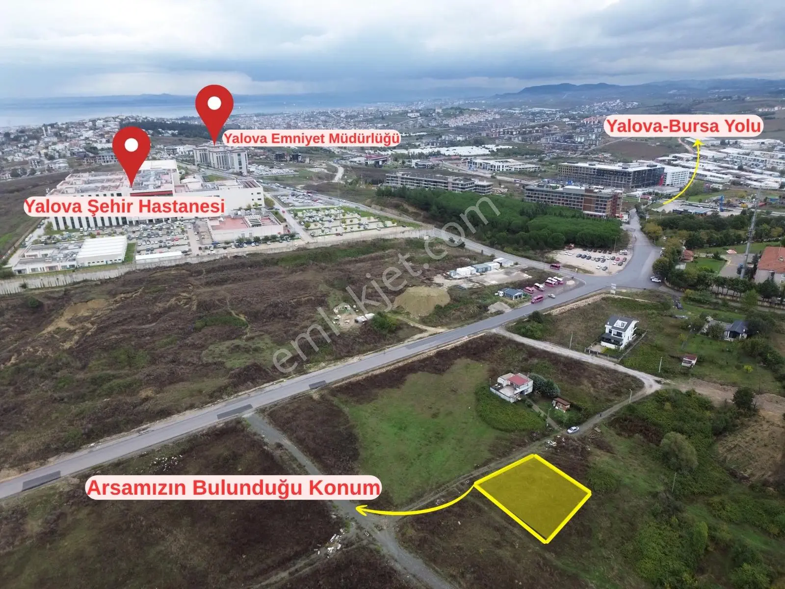 Yalova Merkez Şehir Hastanesi Yanı 541 M2 Satılık Arsa