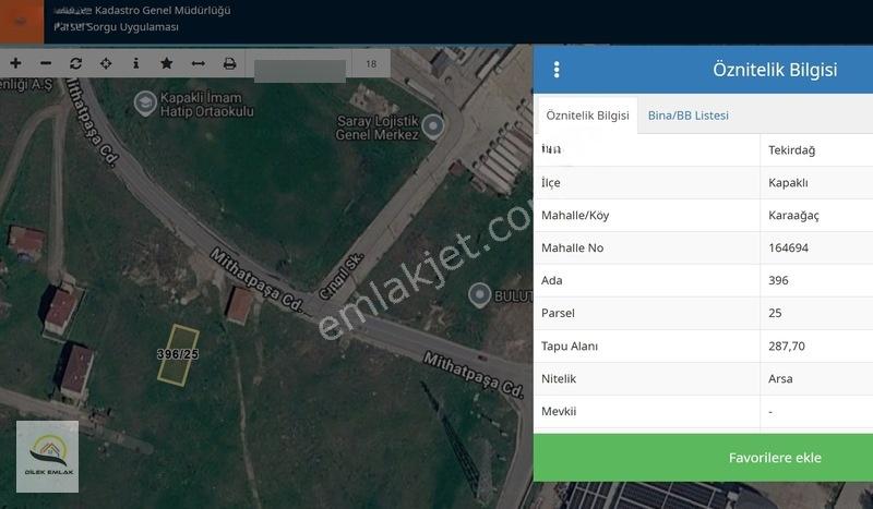 Kapaklı'da 4 Kat İmarlı Mahalle İçinde 290m2 Kelepir Arsa Acil.! — fotoğraf 7
