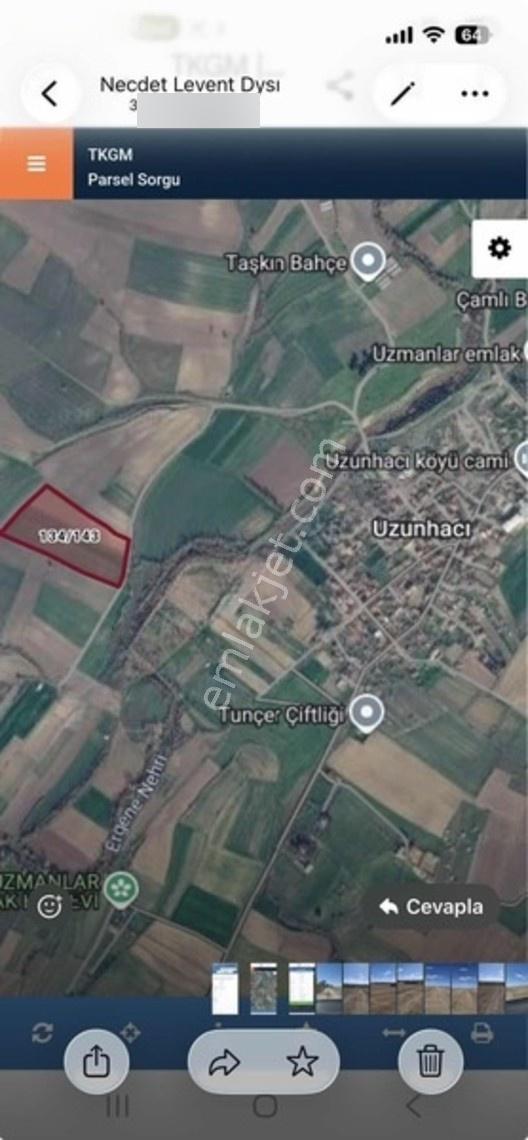 Kapaklı Uzun Hacı Köyünde Acil Satılık Tarla
