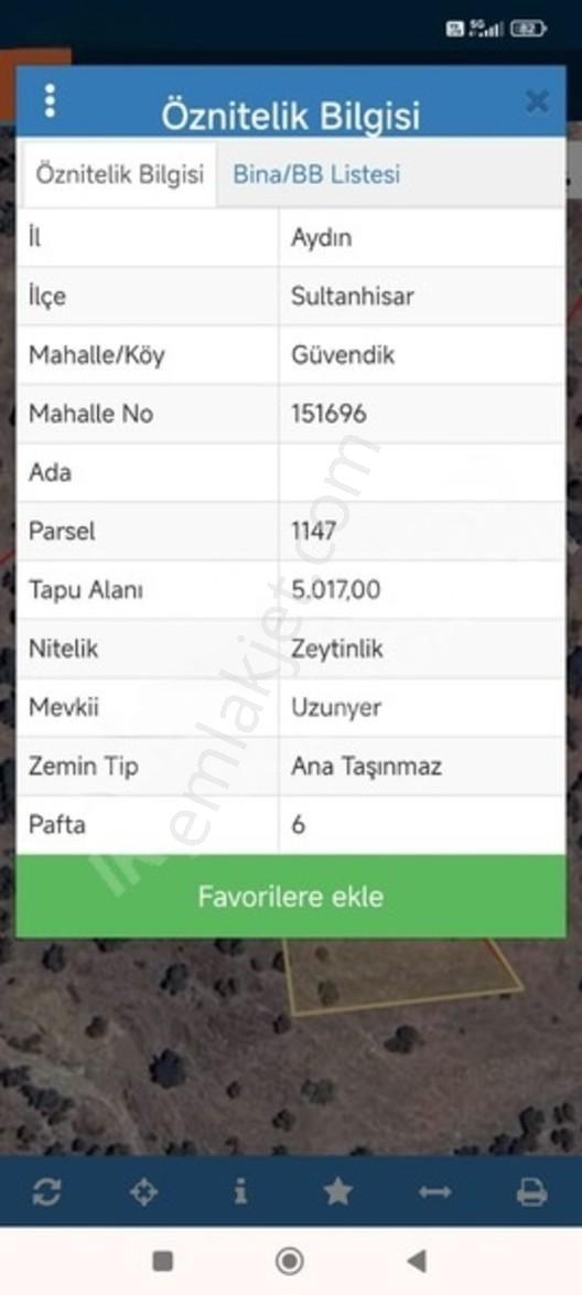 Aydın Sultanhisar Da 5.017.00 Dönüm Zeytinlik Tek Tapu