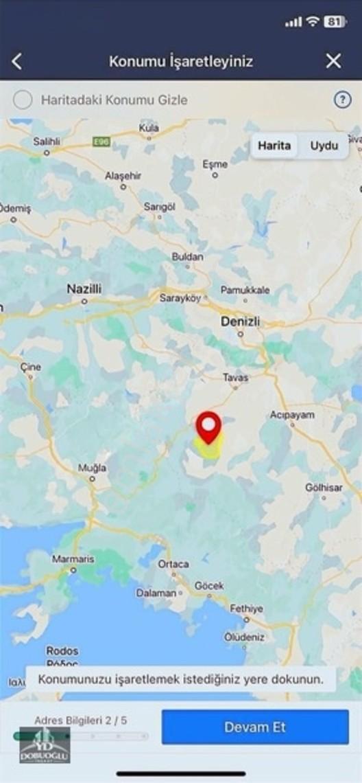 Muğlaya 50 Km 8 Dönüme Yakın Denizli Kalede Satılık Arsa