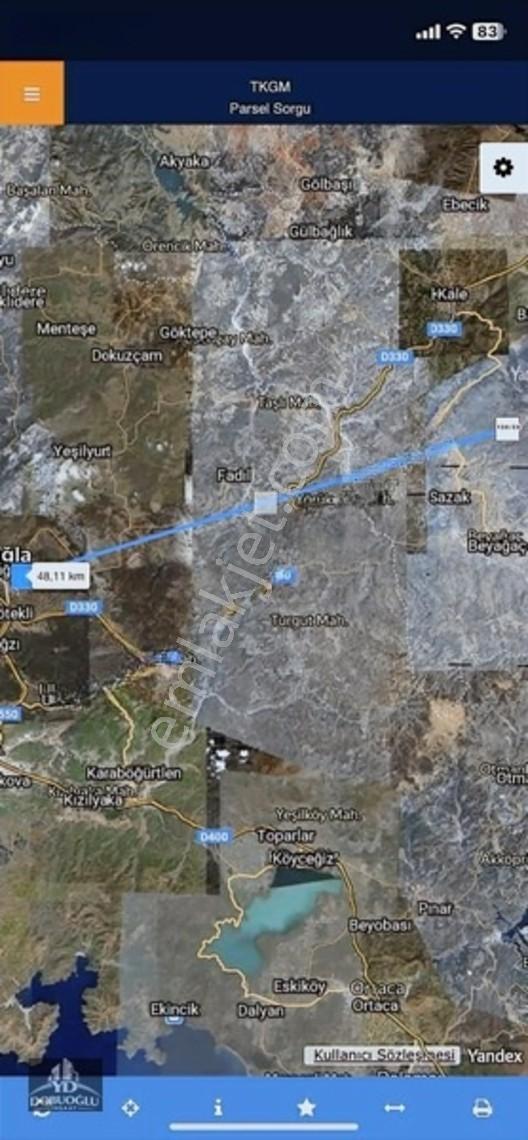 Muğlaya 50 Km 8 Dönüme Yakın Denizli Kalede Satılık Arsa — fotoğraf 2
