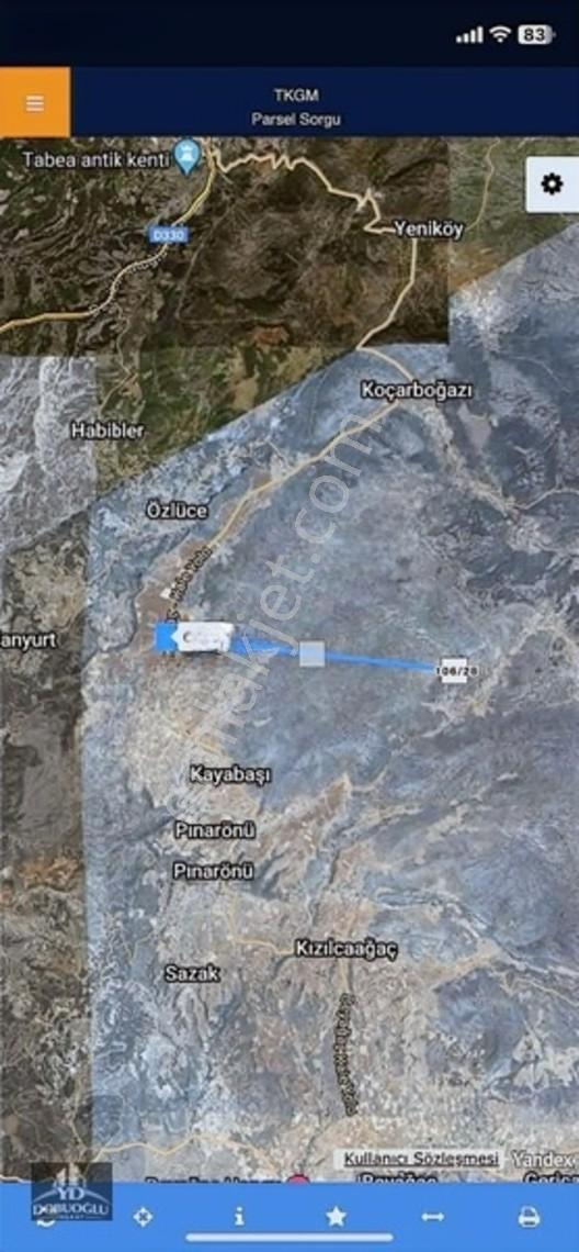 Muğlaya 50 Km 8 Dönüme Yakın Denizli Kalede Satılık Arsa — fotoğraf 3