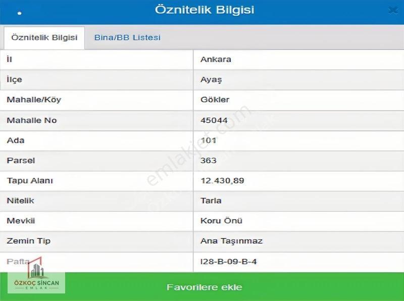 Özkoç'tan Ayaş Gökler'de Tek Tapu 12.430 M2 Satılık Arazi — fotoğraf 7