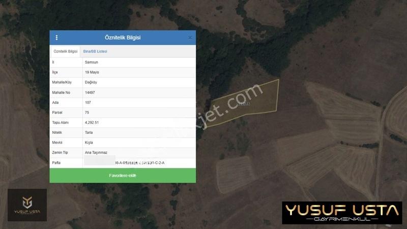 Yusuf Usta Gayrimenkul'den 19 Mayıs Dağköy'de Satılık Arazi — fotoğraf 8