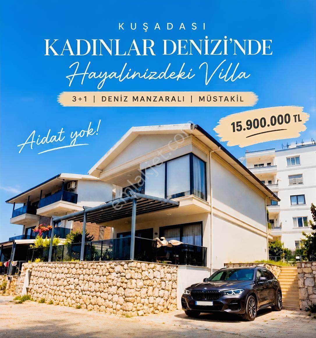 Kuşadası Kadınlar Denizi'Nde Deniz Manzaralı Müstakil 3+1 Villa