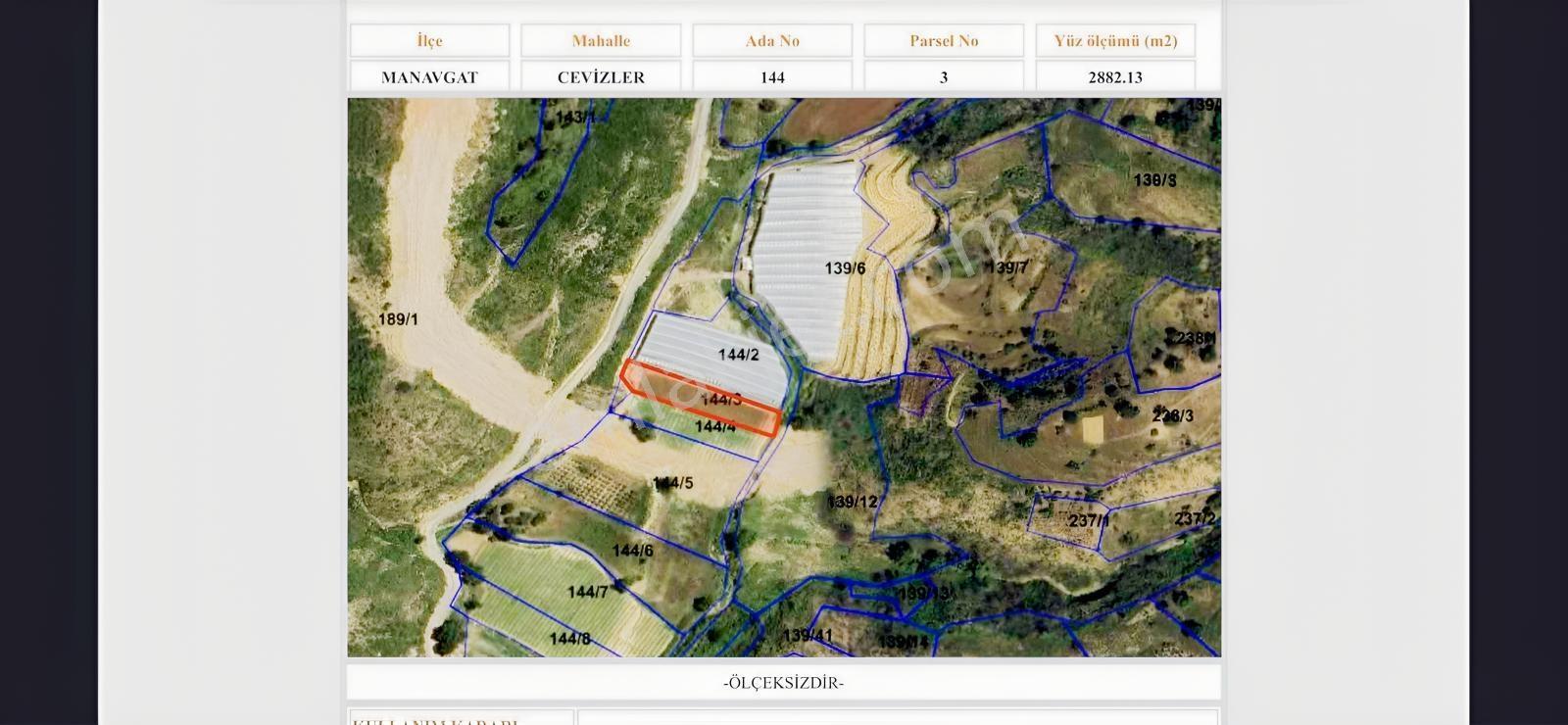 Manavgat Cevizler Mahallesinde Satılık 2.881,91 M² Tarla — fotoğraf 2
