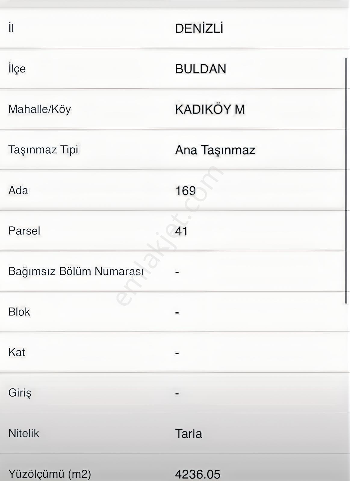 Buldan Kadıköy Mahallesi 4236 M Satılık Tarla — fotoğraf 4