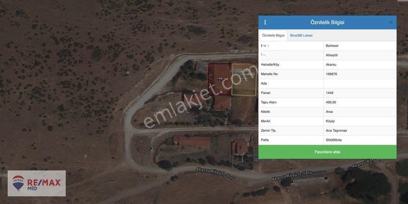Re/max Mid Balıkesir Akarsu Mah. Satılık 994 M² Bitişik 2 Arsa — fotoğraf 4