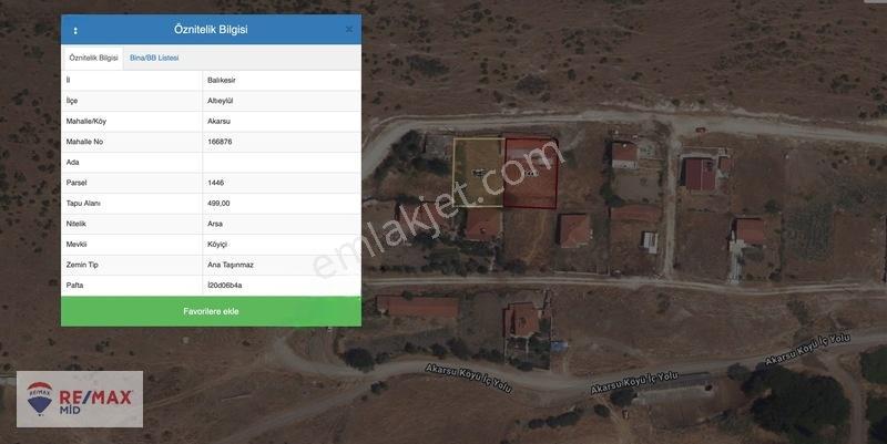 Re/max Mid Balıkesir Akarsu Mah. Satılık 994 M² Bitişik 2 Arsa — fotoğraf 5