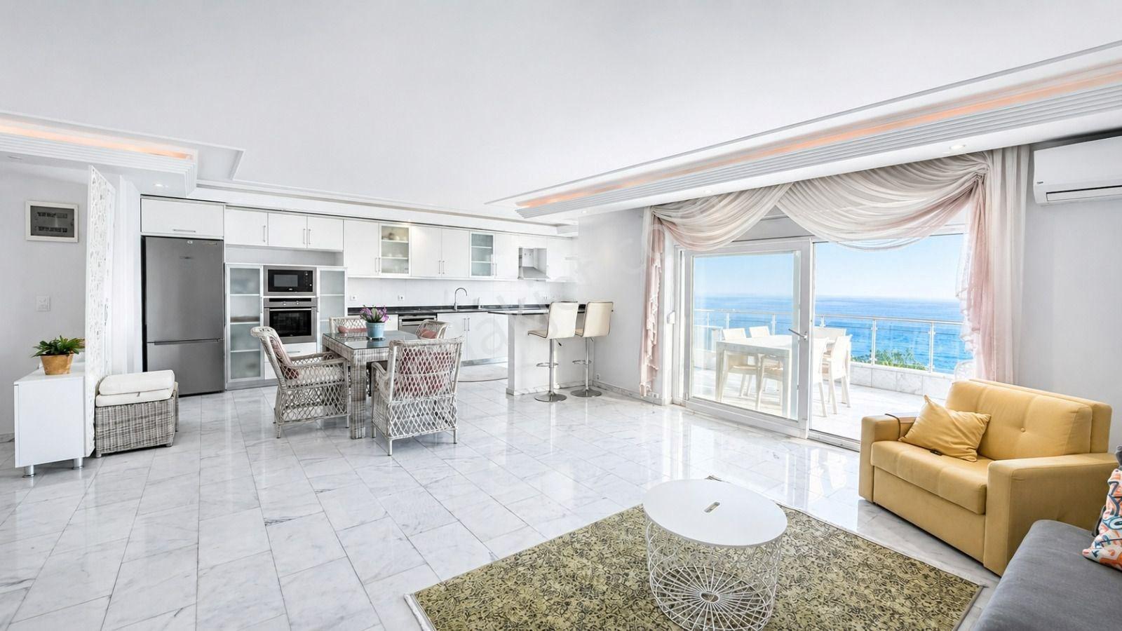Alanya Tosmur'da Denize Sıfır Full Deniz Manzaralı 3+1 Daire — fotoğraf 4