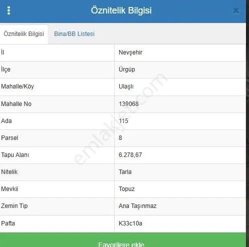 Nevşehir Ürgüp Ulaşlı Da 6.278 M2 Satılık Tarla