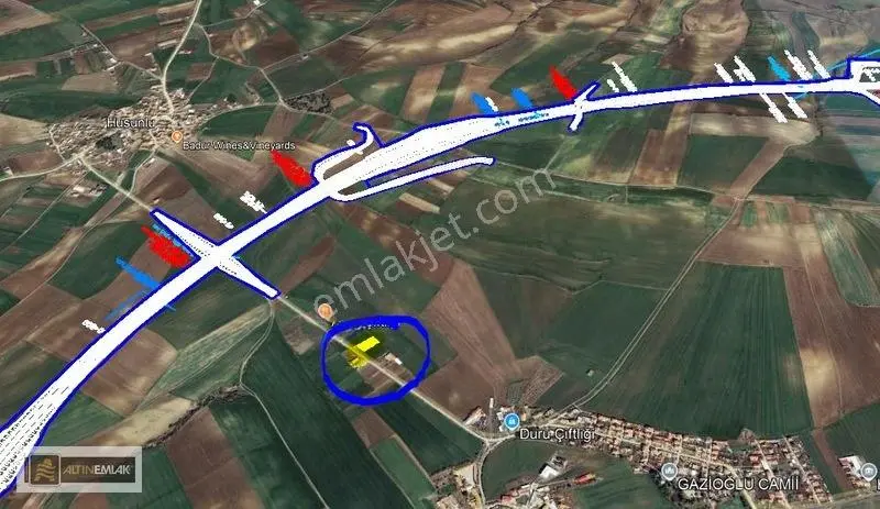 Tekirdağ Gazioğlu-husunlu Arasnda Asfalt Yol Üzeri Satılık Tarla — fotoğraf 2
