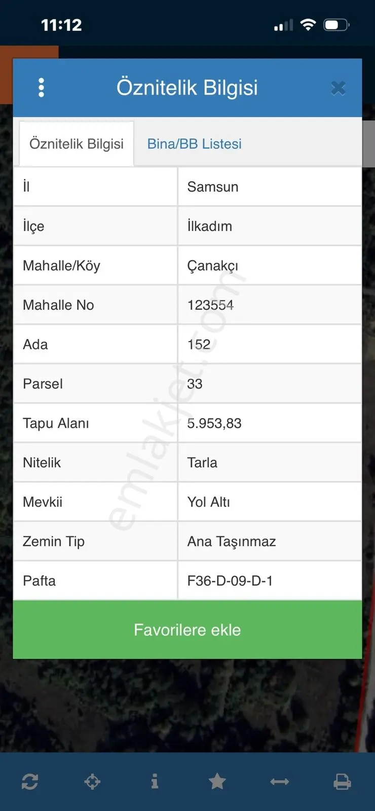 Samsun Çanakçıda Atayoluna 2. Parsel Satılık 5.954 M2 Tarla