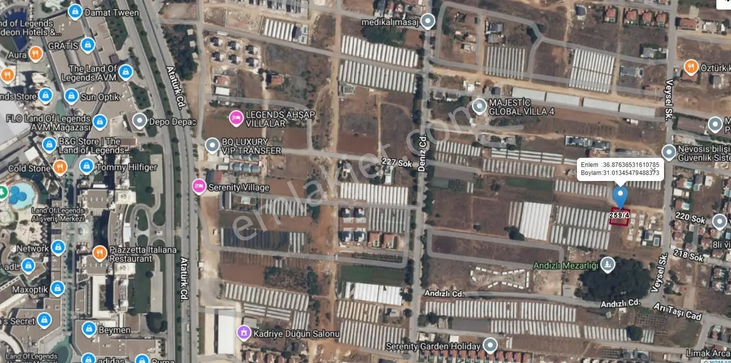 Kadriye Merkez The Land Of Yakını Satılık Villa Arsası 610 M2