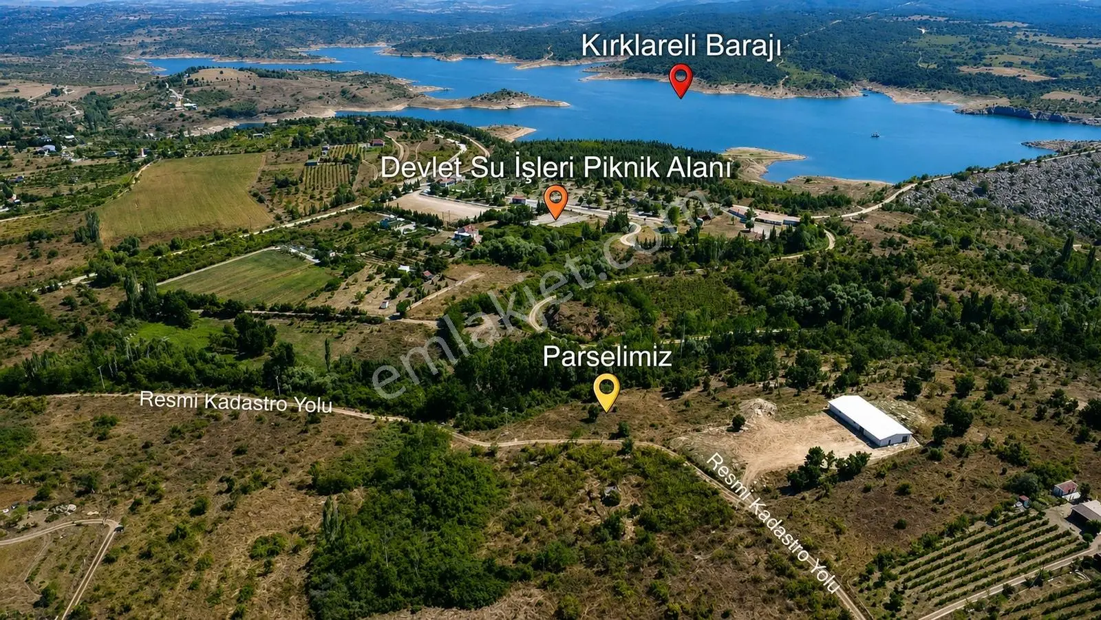 Kırklareli Merkez Baraj Mevkii 3.700 M² Satılık Bağlık Parsel — fotoğraf 2