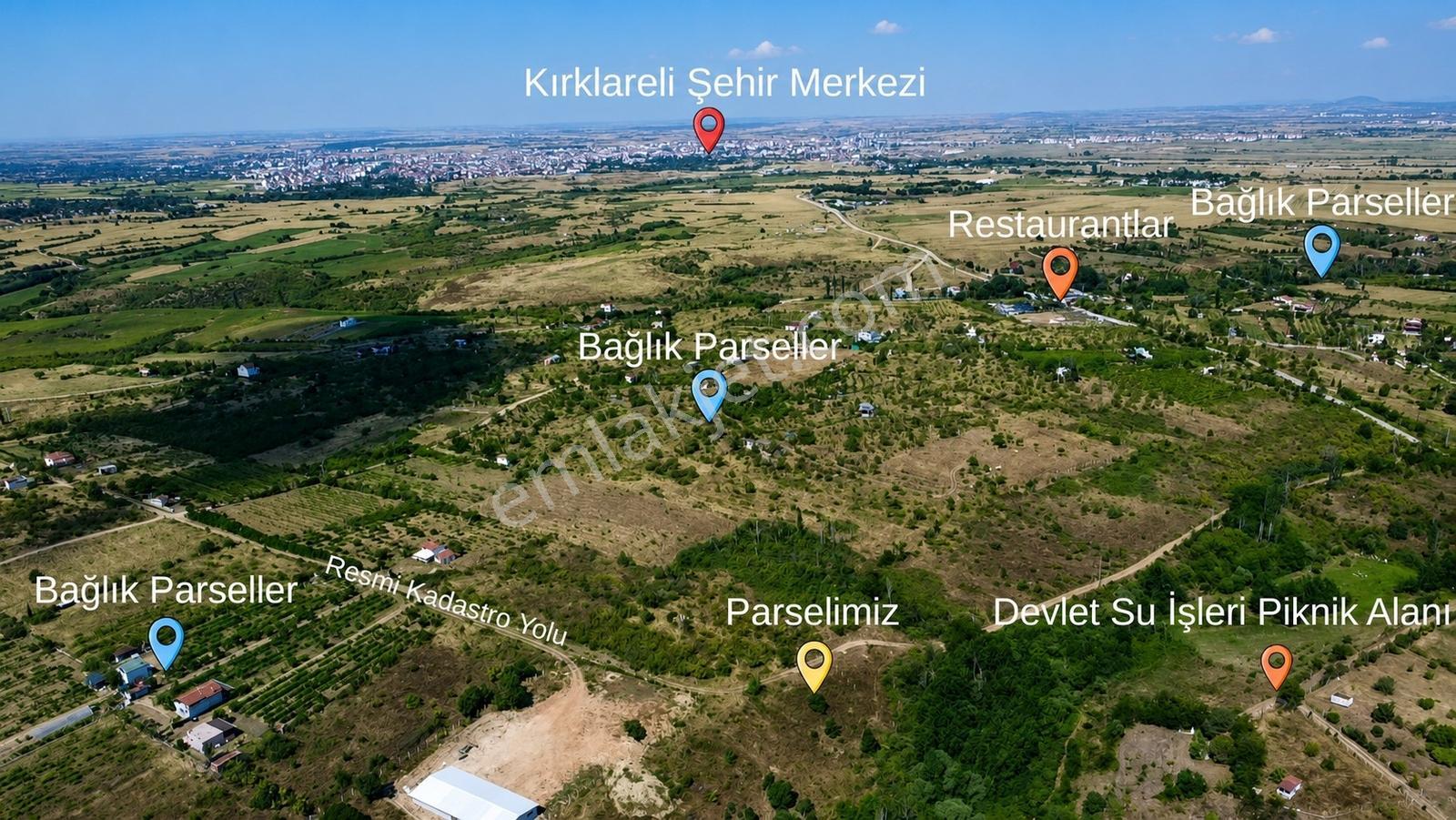 Kırklareli Merkez Baraj Mevkii 3.700 M² Satılık Bağlık Parsel — fotoğraf 8