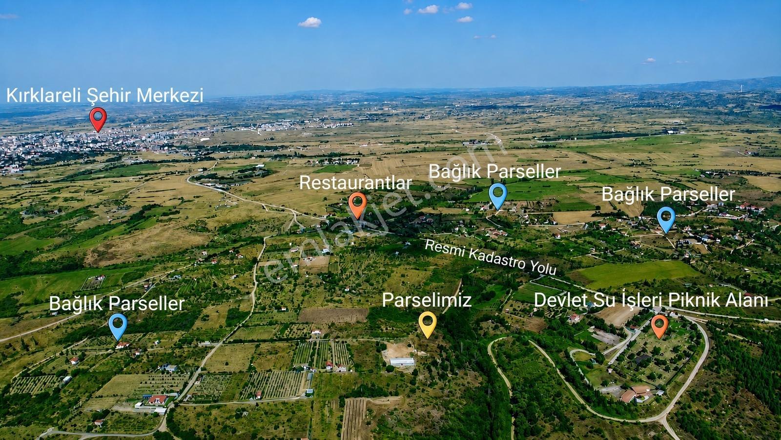 Kırklareli Merkez Baraj Mevkii 3.700 M² Satılık Bağlık Parsel — fotoğraf 9
