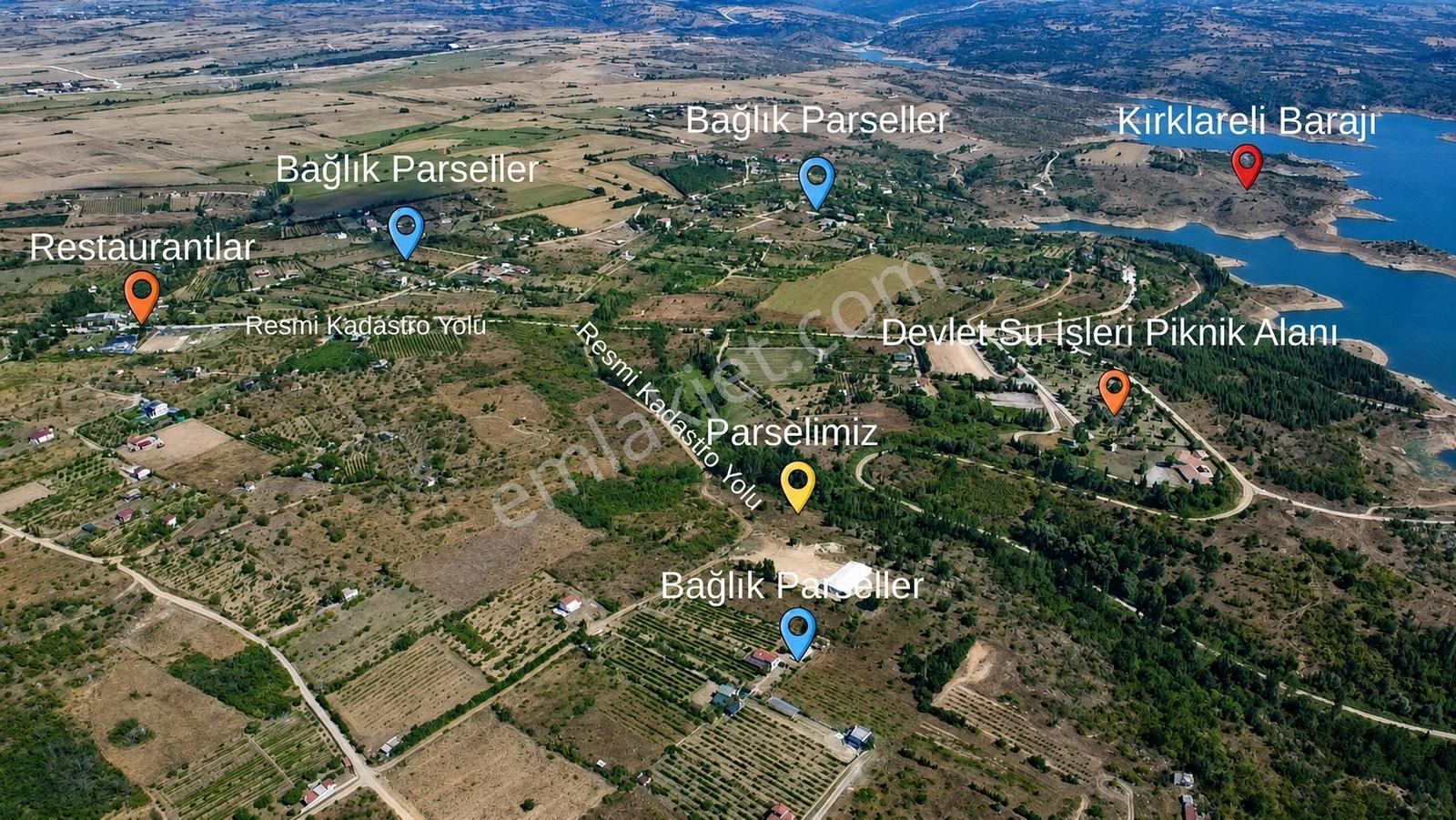 Kırklareli Merkez Baraj Mevkii 3.700 M² Satılık Bağlık Parsel — fotoğraf 11