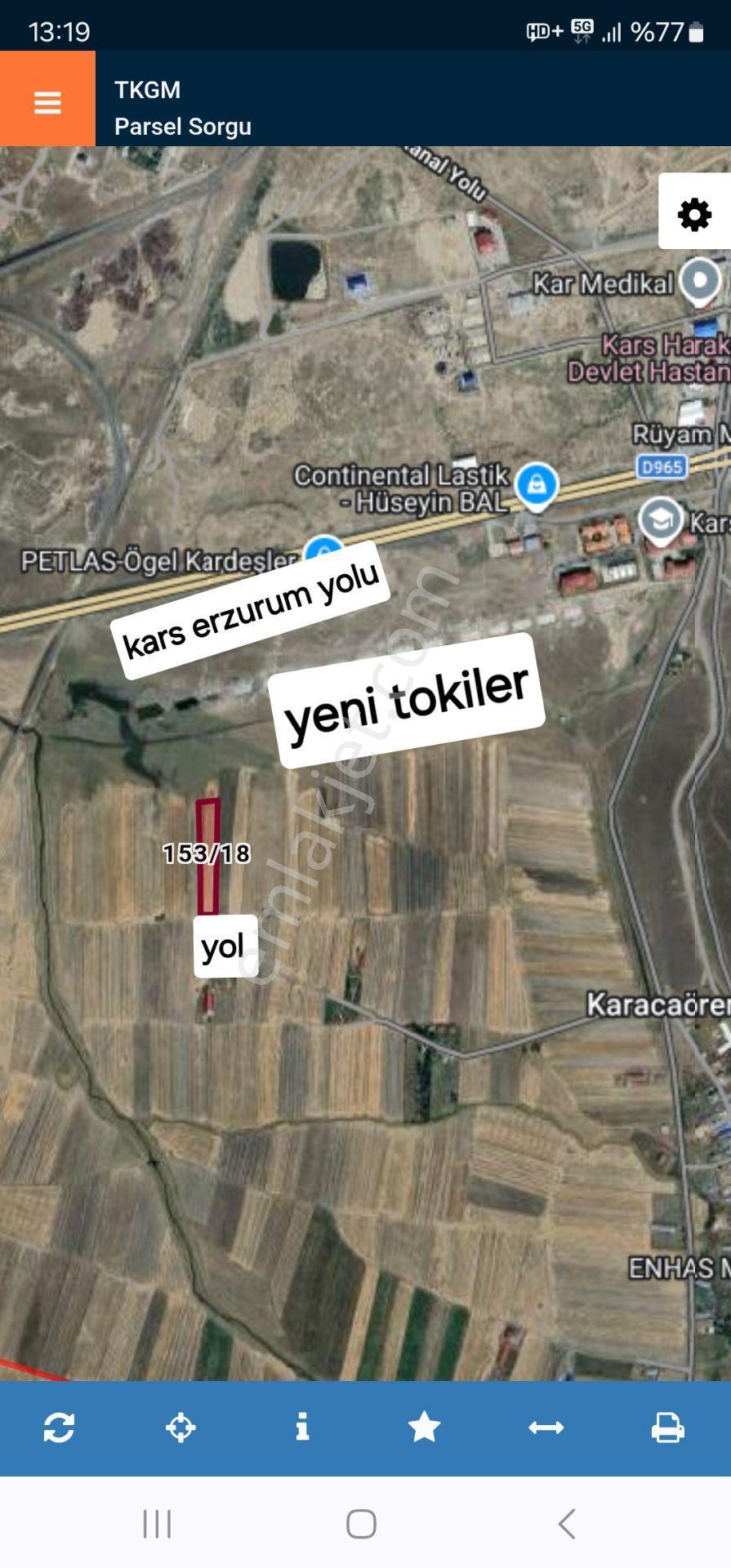 Kars Merkez Karacaören Köyünde Satılık Tarla İmar Sınırında — fotoğraf 3