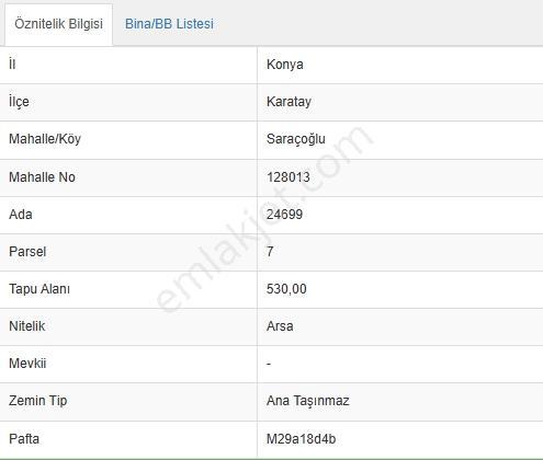 Karatay Saraçoğlunda Köşe Konumda 530 M² Müstakil İmarlı Arsa — fotoğraf 4