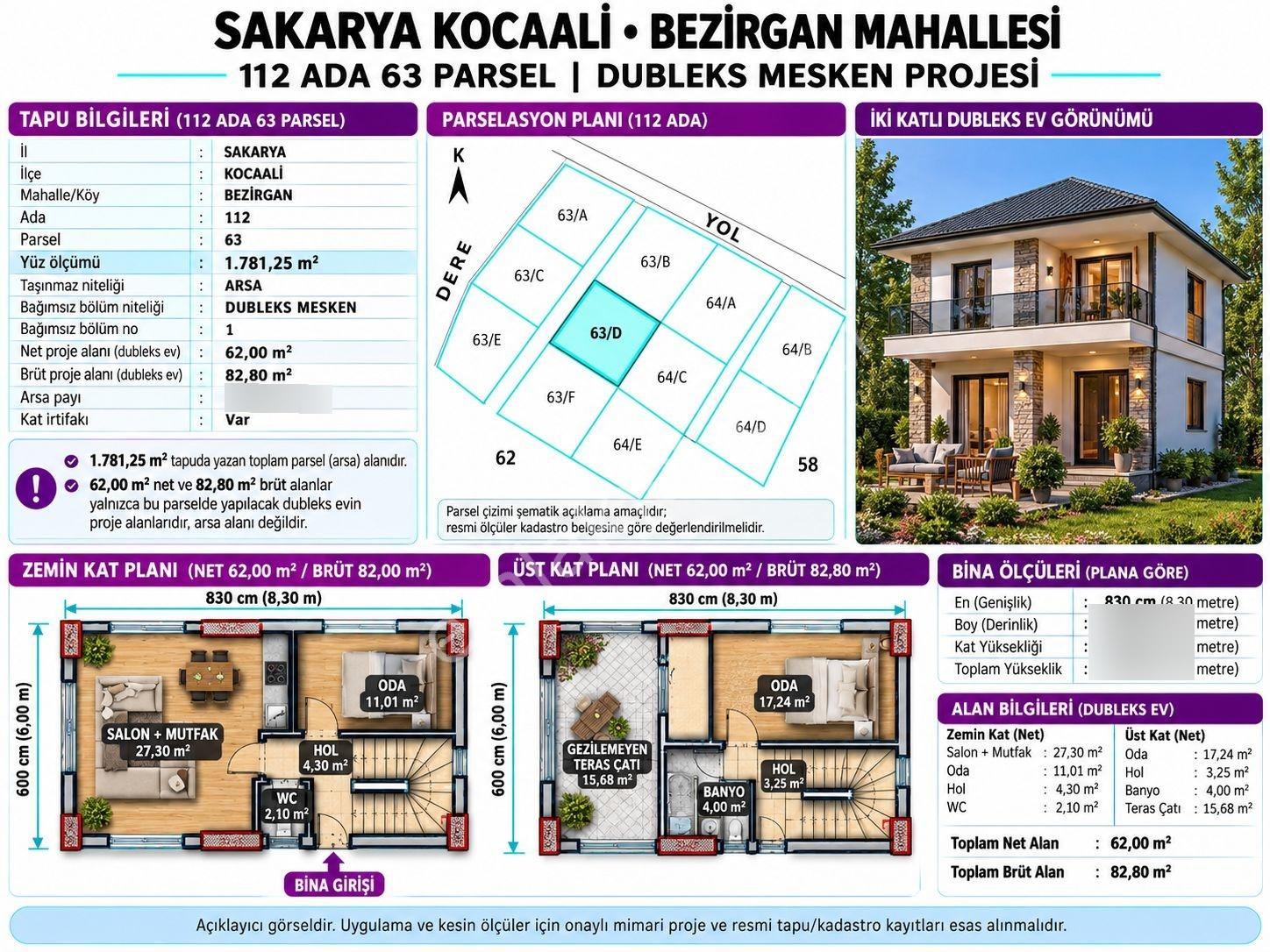 Sakarya Kocaali 300m2 Arsa İçinde 2 Katlı Ev Projeli Masrafsız — fotoğraf 20