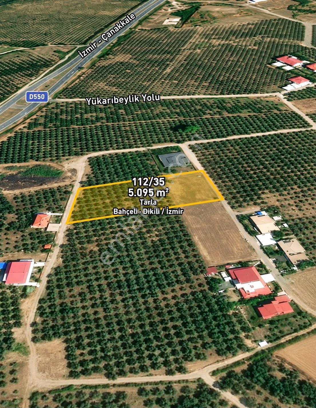 İzmir Dikili İmara, Yola Ve Denize Yakın Satılık 5.095 M2 Tarla — fotoğraf 3
