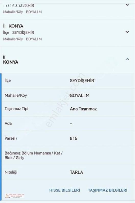 Konya Seydişehir Boyalı Da Satılık Tarla — fotoğraf 2