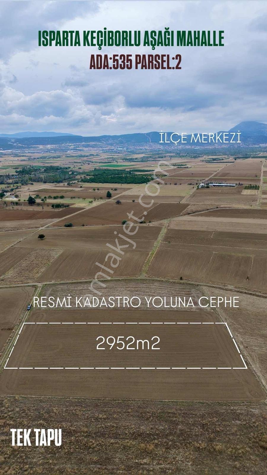 Keçiborlu Aşağı Mahalle'de 3 Dönüm Fırsat Parsel — fotoğraf 2
