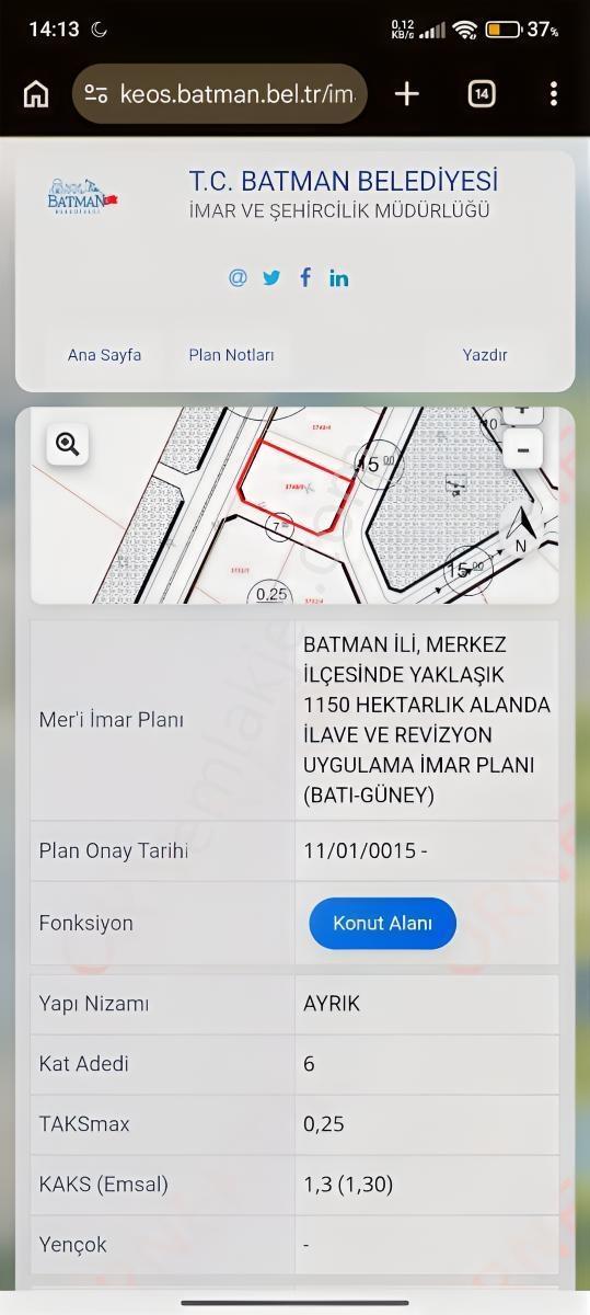 537 M2 Arsa Çevre Yoluna Sıfır Hisse