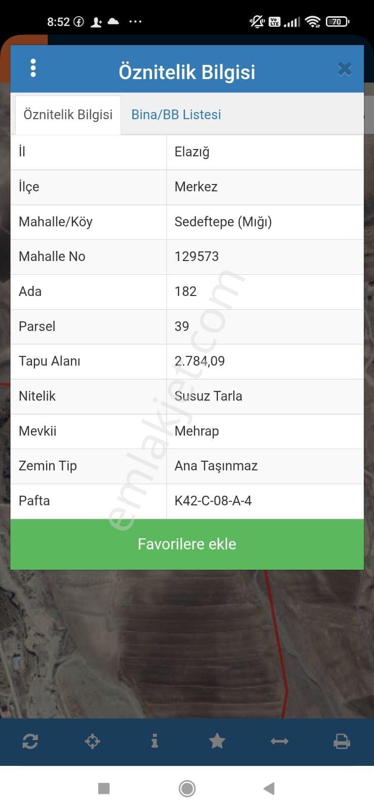 Elazığ Merkez Sedeftepe'de Satılık 2784 M² Tarla — fotoğraf 6