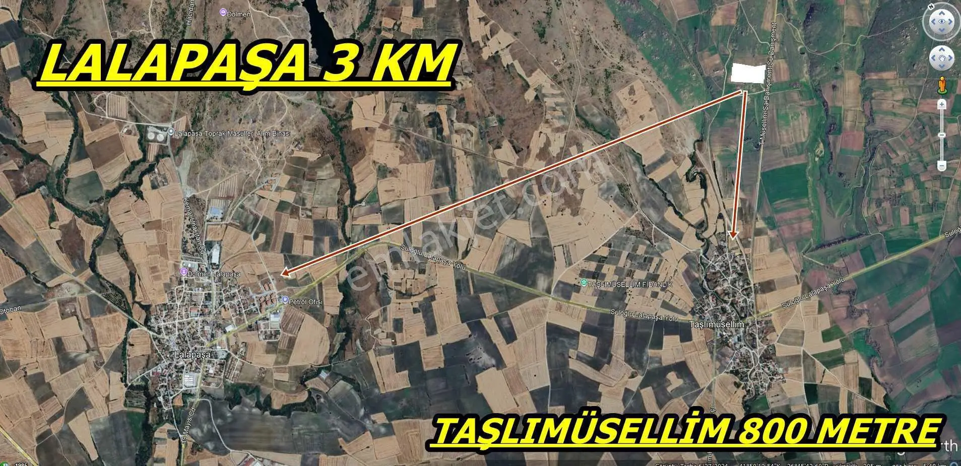Lalapaşa Taşlımüsellım Köy İçınde 22.386 M² Çıftlık Yapımına Uygun Tarla — fotoğraf 2