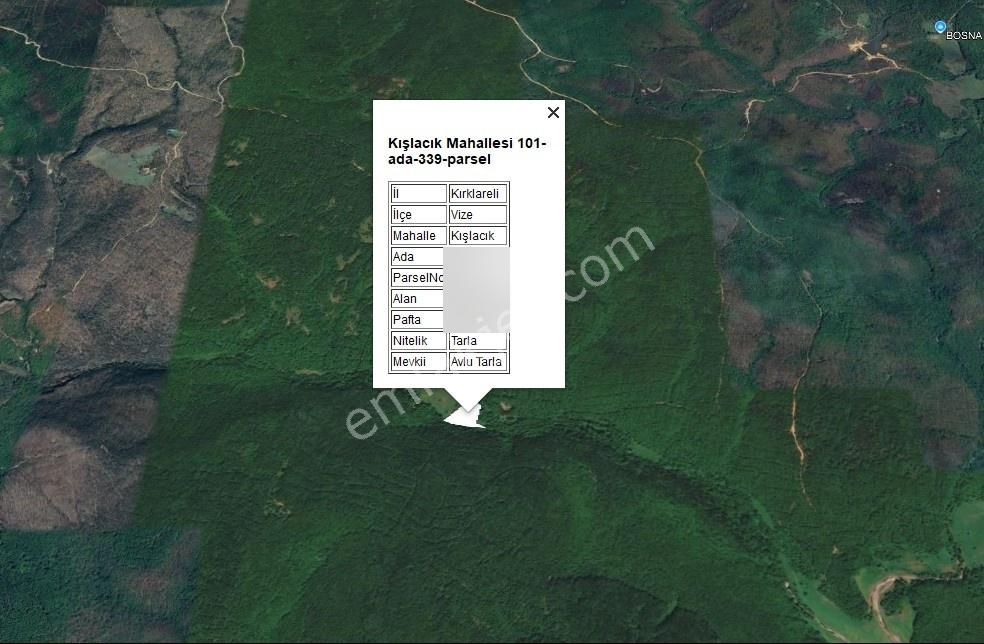 Redstone Vize Kışlacıkta 8.686 M² Satılık Tarla