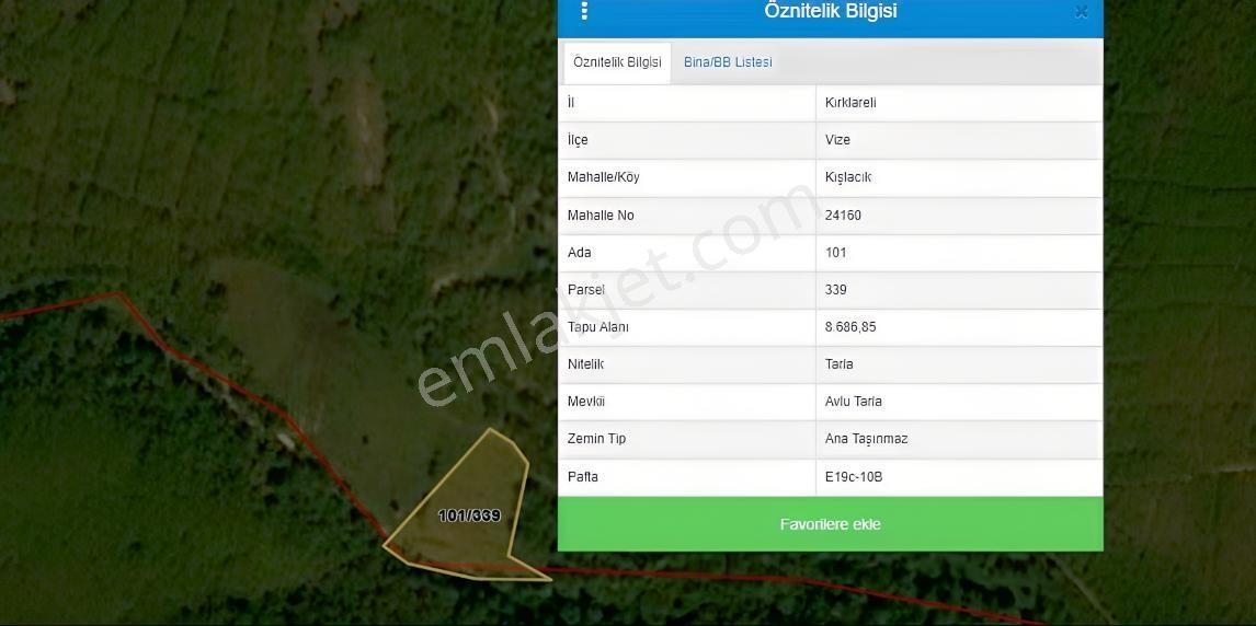 Redstone Vize Kışlacıkta 8.686 M² Satılık Tarla — fotoğraf 3