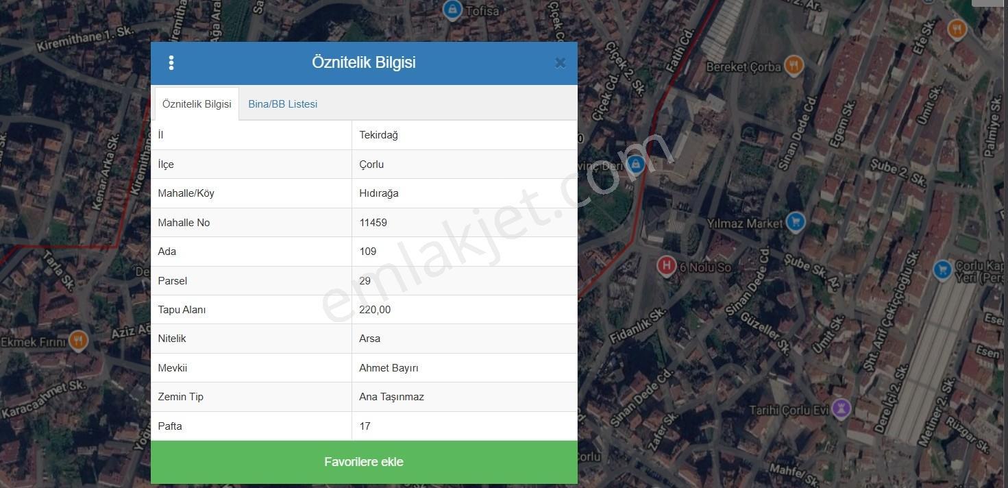 Turyap'Tan Çorlu Hıdırağa Mah. 220 M² 4 Kat İmarlı Satılık Arsa