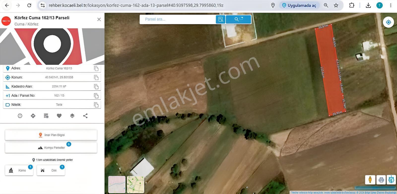 Körfez Cumaköyde 2.294 M² 21 Metre Yola Cepheli Satılık Tarla — fotoğraf 17