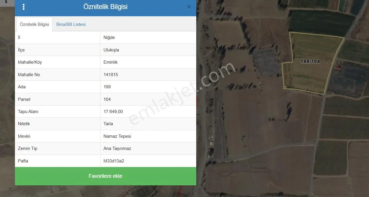 Niğde Eminlik Köyünde 17649,00 M2 Satılık Tarla — fotoğraf 6