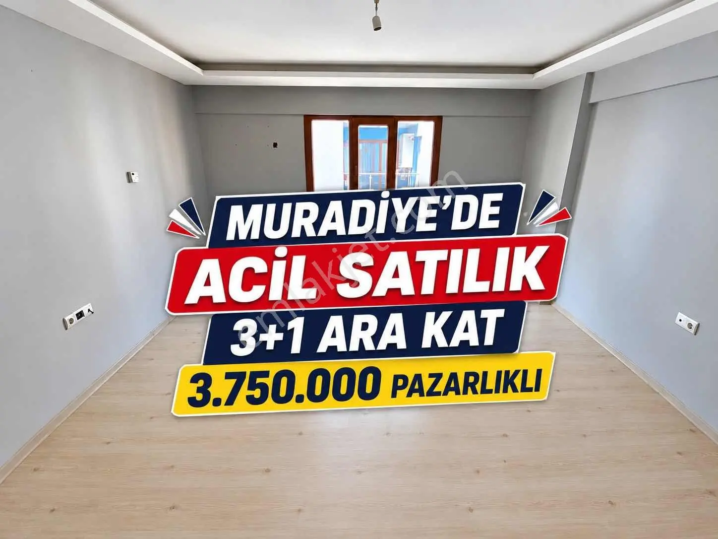 Acil! Zeki Emlak'Tan Muradiyede Ara Kat 3+1 K.Mutfak Satılık D..
