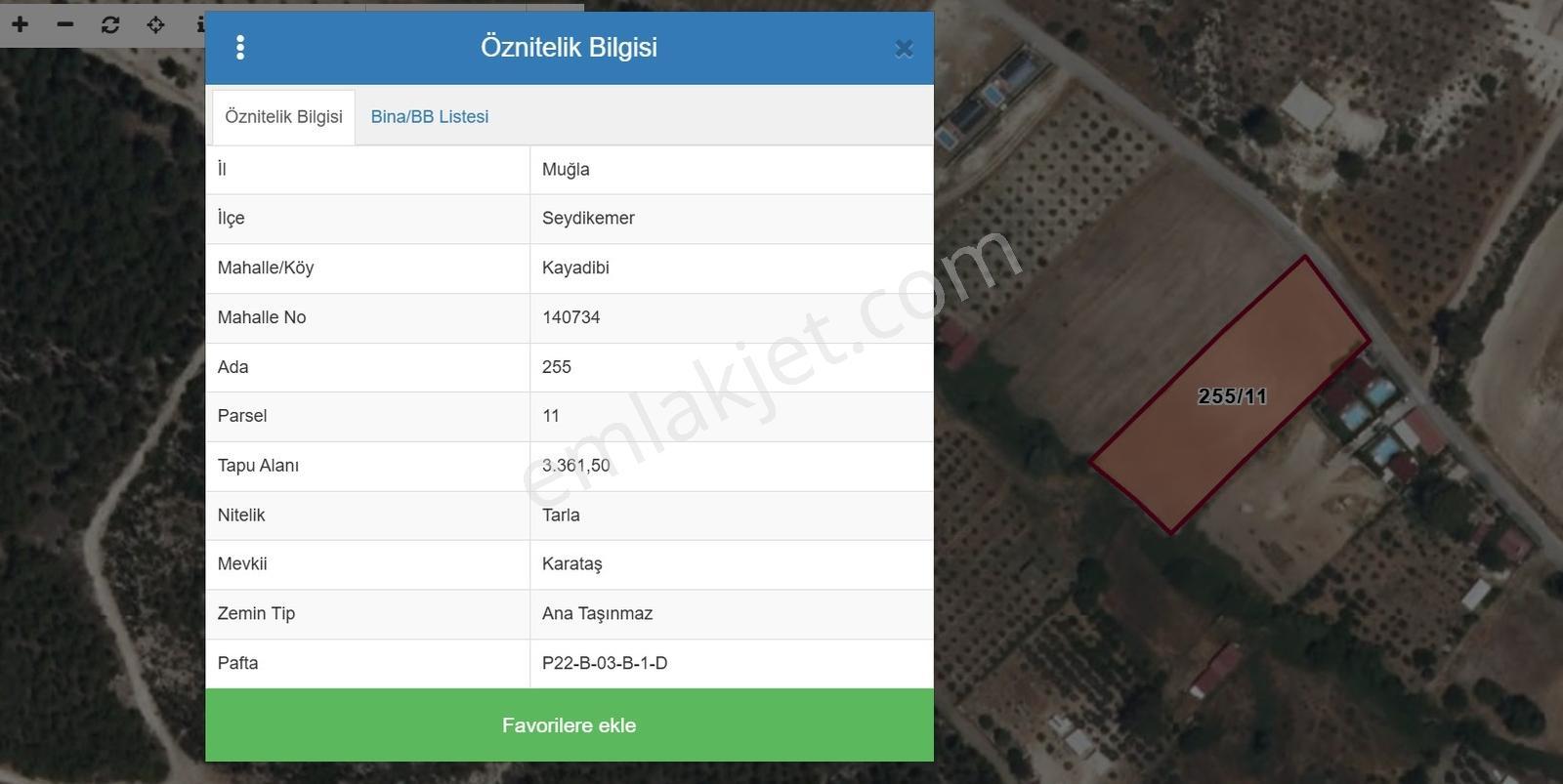 Seydikemer Kayadibi'nde, Müstakil Tapulu - Satılık 3362 M² Arazi — fotoğraf 9