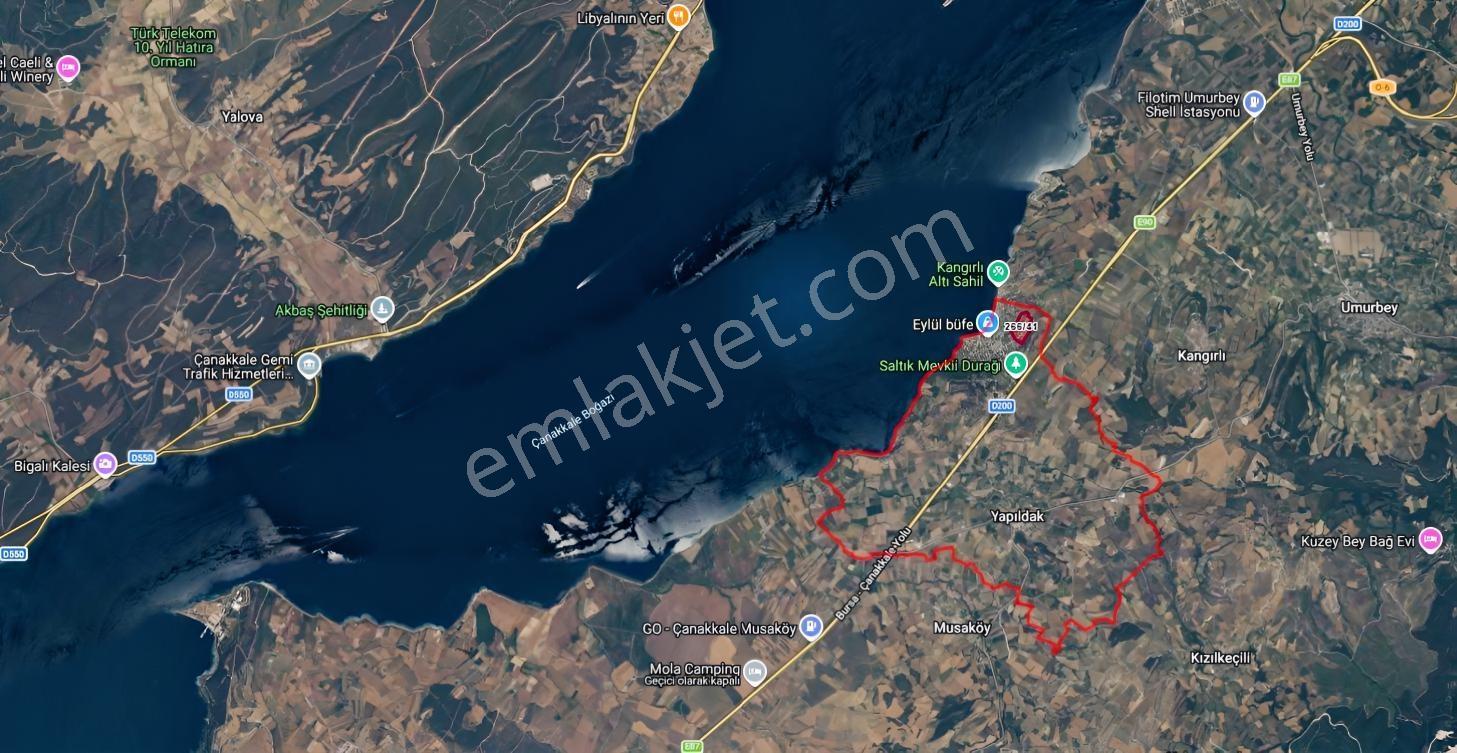 Çanakkale Merkez Yapıldak Deniz Manzaralı Satılık Arazi — fotoğraf 5