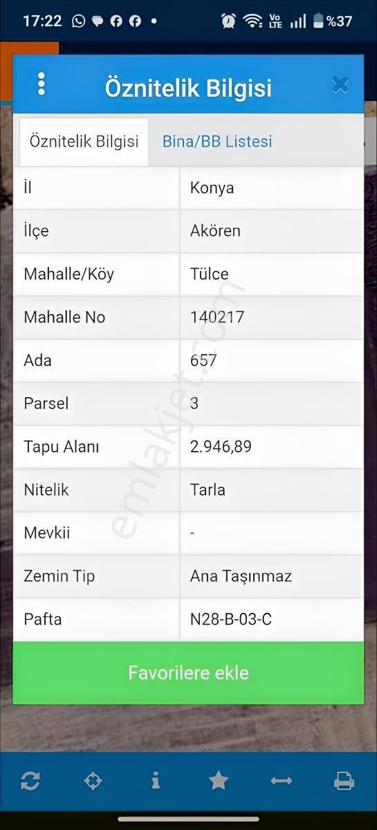 Akören'De 2.936 M² Kendinize Ait Müstakil Tarla