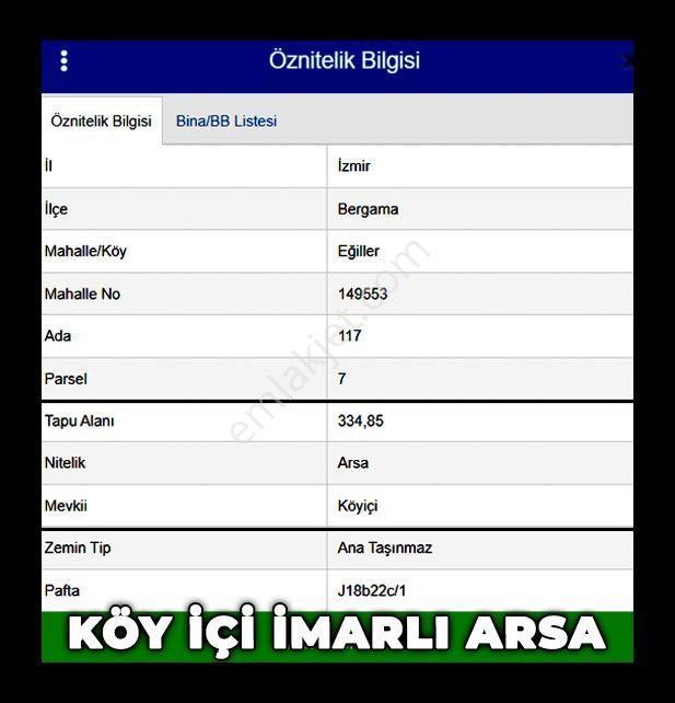 İzmir Bergamada Köy İçinde Acil Satılık Arsa — fotoğraf 2